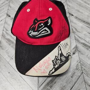 Richmond Flying Squirrels Autograph Hat Youth 2014 Zack Cozart Nutzy Nutasha